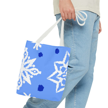 Blue Winter Snowflakes Tote Bag