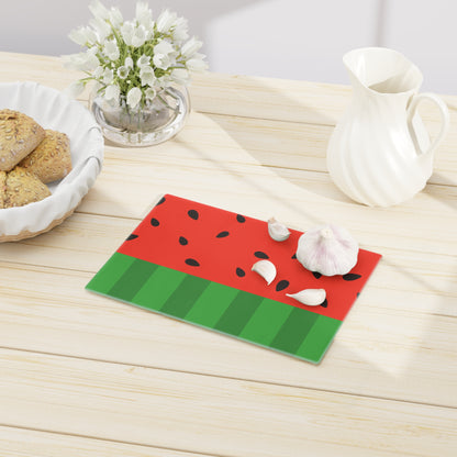 Watermelon Slice Glass Cutting Board