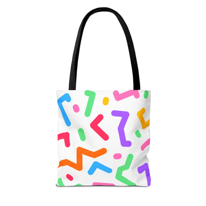 Colorful Doodle Zig Zags Tote Bag