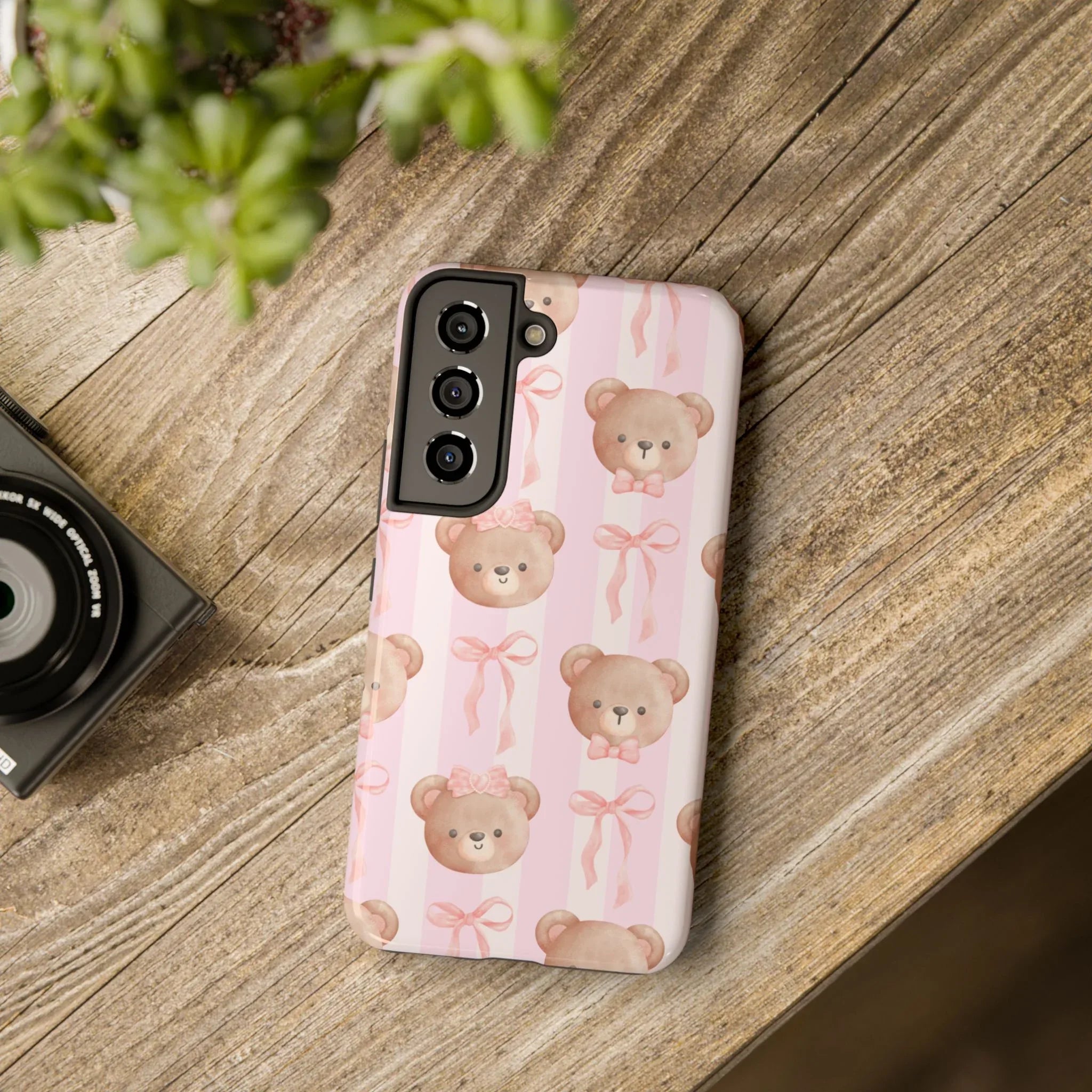 Cuddly Teddy Bear Phone Case (Apple & Android) - Pink Sweetheart