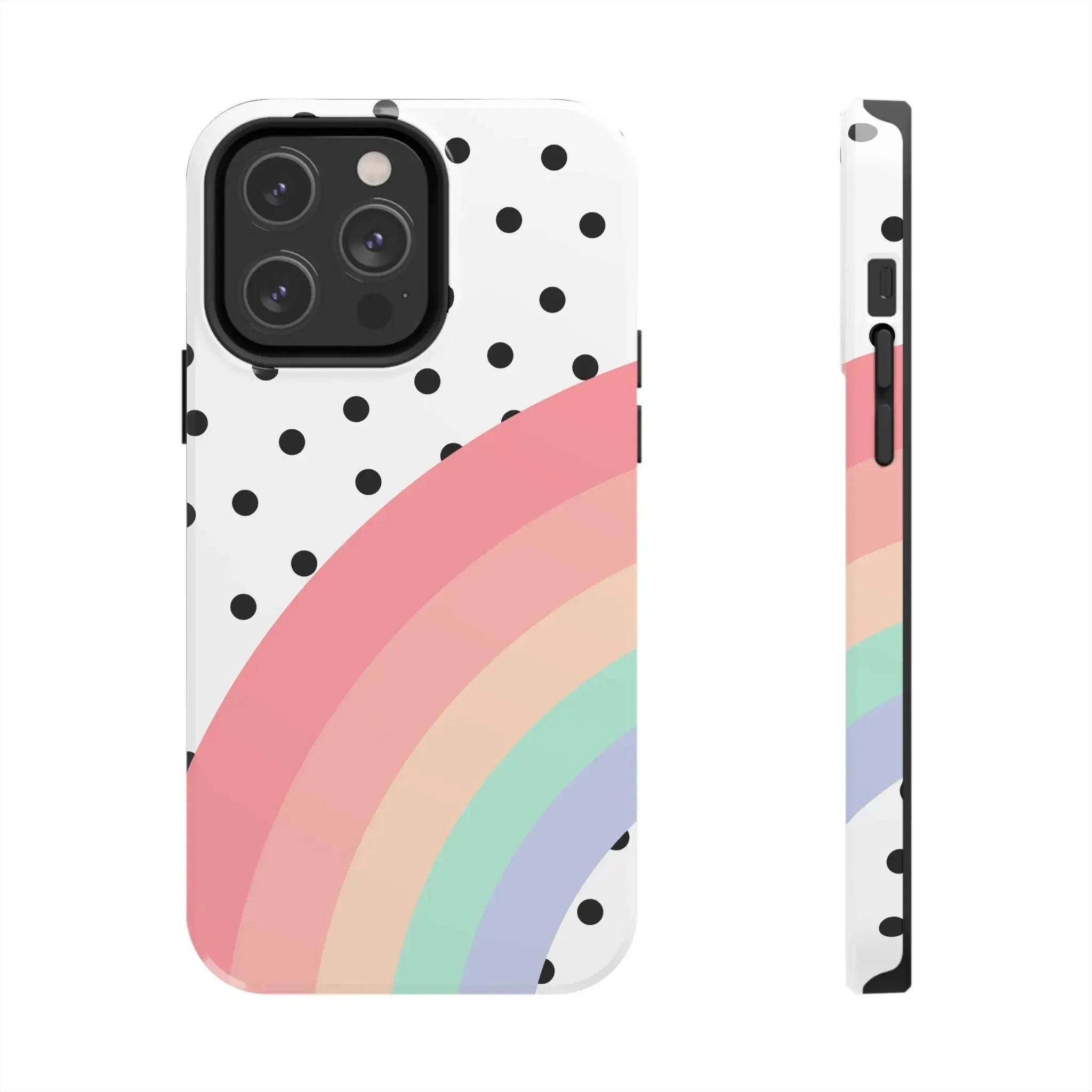 Polka Dot Rainbow Phone Case (Apple & Android) - Pink Sweetheart