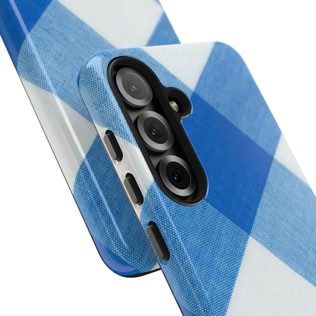 Classic Blue Gingham Phone Case (Apple & Android) - Pink Sweetheart