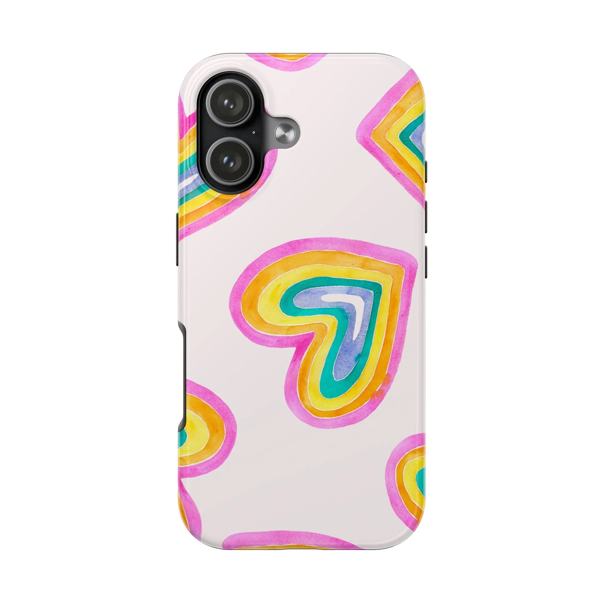 Rainbow Hearts Phone Case (Apple & Android) - Pink Sweetheart