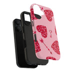 Sparkling Red Hearts Phone Case (Apple & Android) - Pink Sweetheart