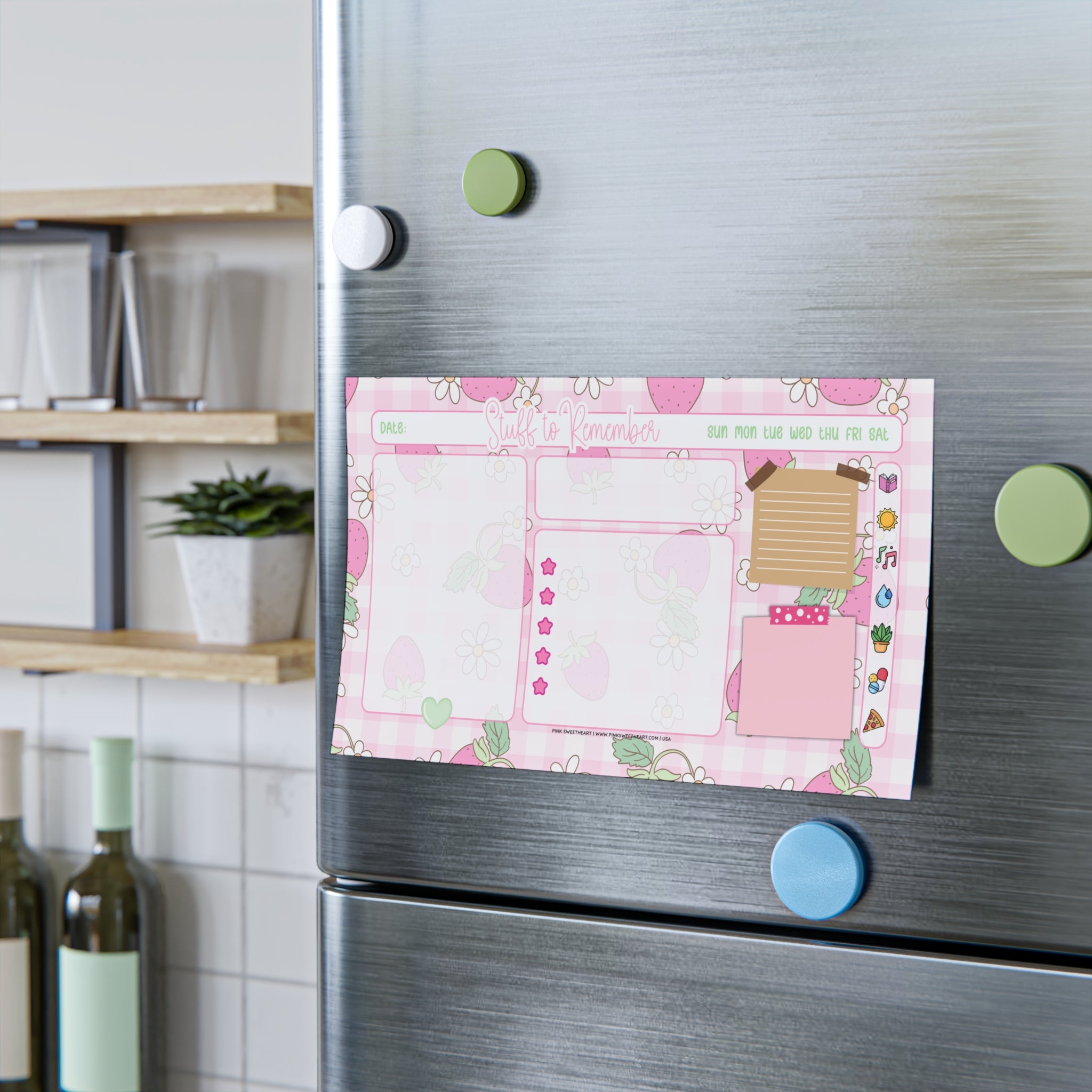 Blooming Strawberries Sticky Note Pad