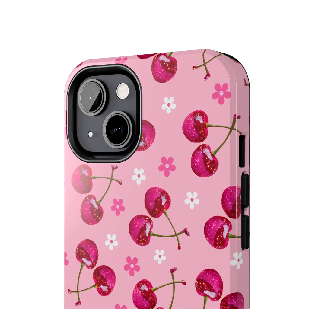 Pink Cherry Sparkle Pattern Tough Phone Case (Apple & Android) - Pink Sweetheart