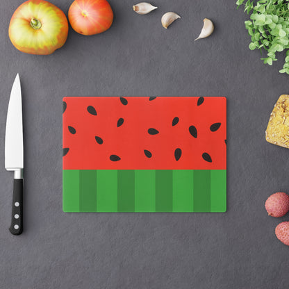 Watermelon Slice Glass Cutting Board