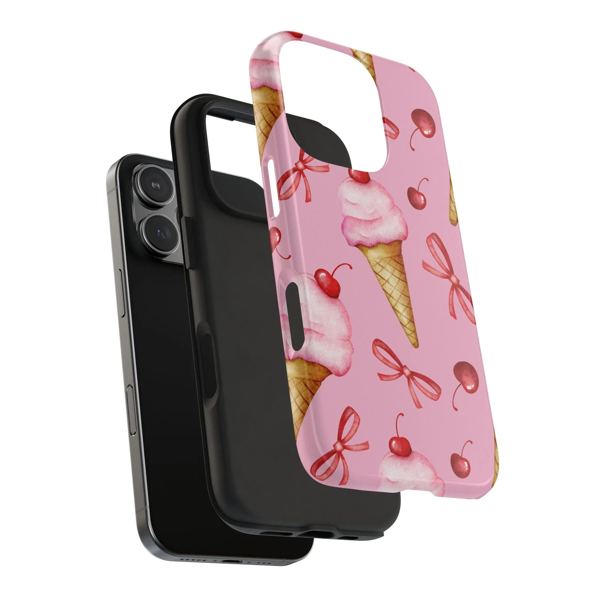Cherry on Top Ice Cream Phone Case (Apple & Android) - Pink Sweetheart
