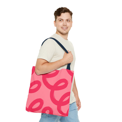 Red Spiral Loops Tote Bag