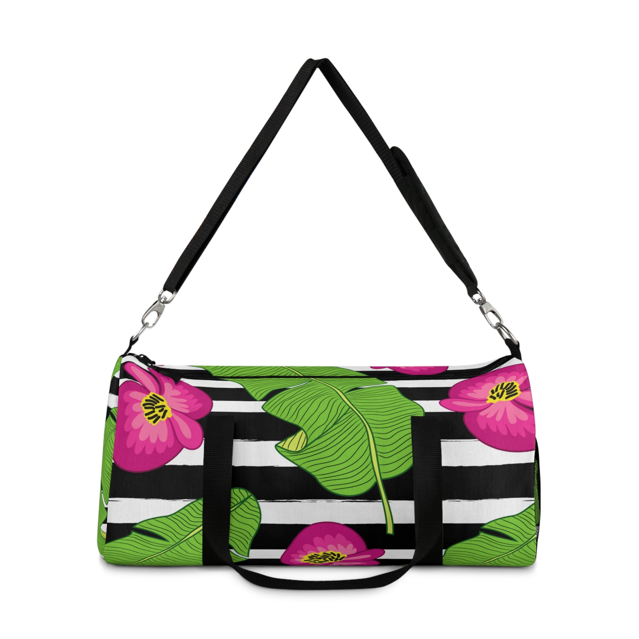 Striped Hibiscus Duffel Bag
