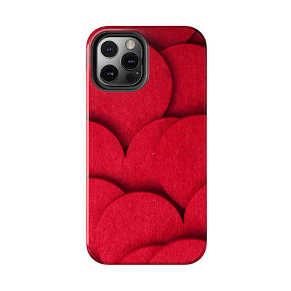 Big Red Felt Hearts Phone Case