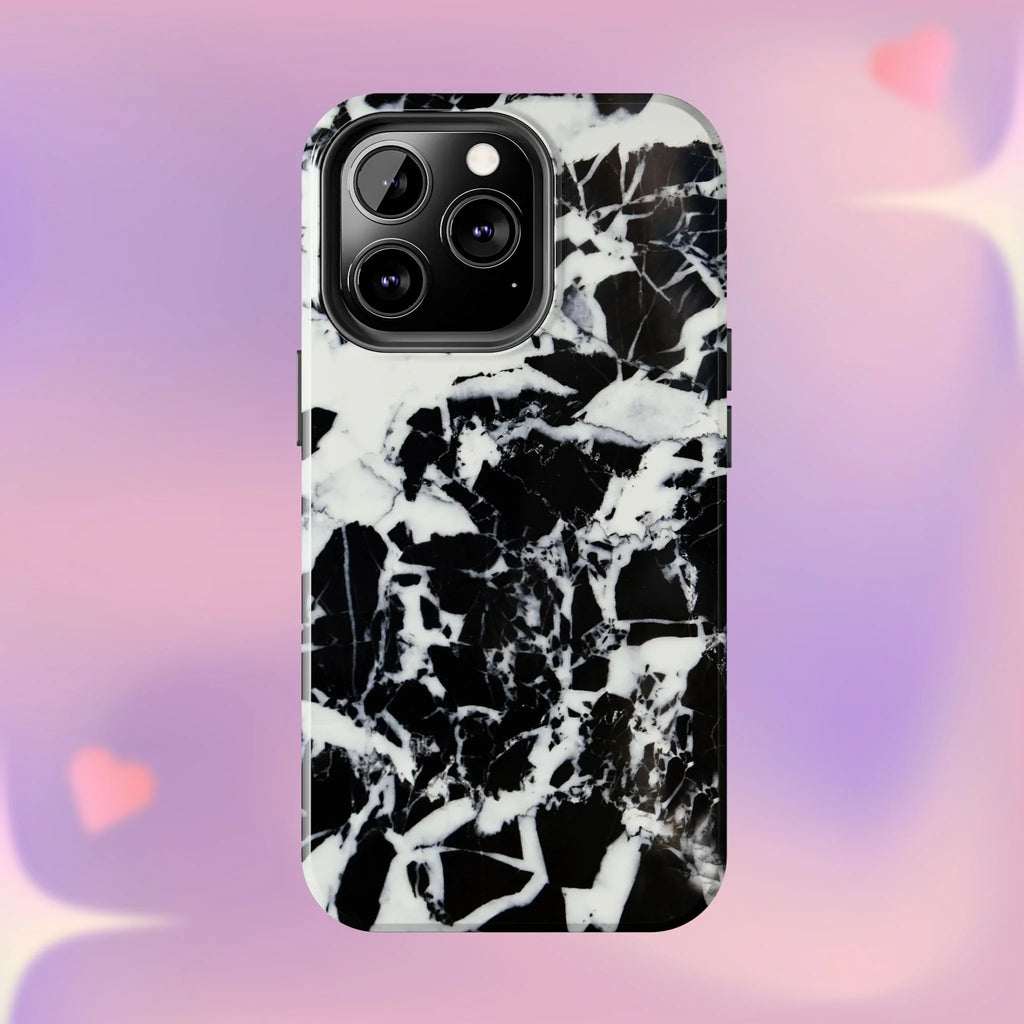 Black & White Shattered Phone Case (Apple & Android) - Pink Sweetheart