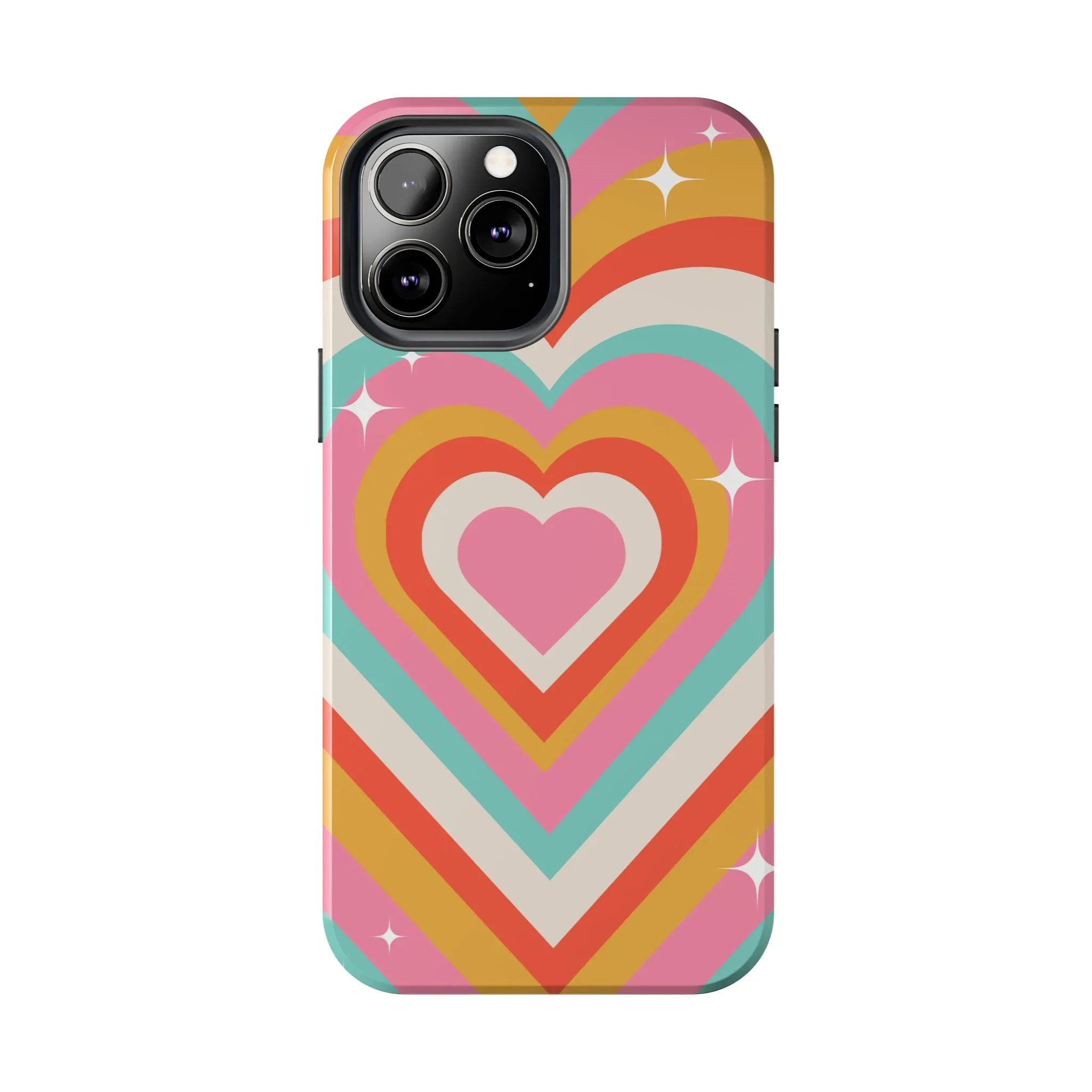 Psychedelic Hearts Phone Case (Apple & Android) - Pink Sweetheart