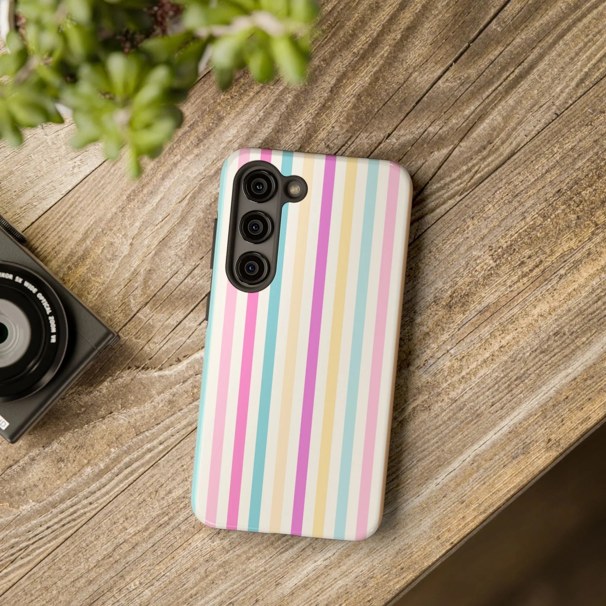 Pastel Candy Stripes Phone Cases (Apple & Android) - Pink Sweetheart
