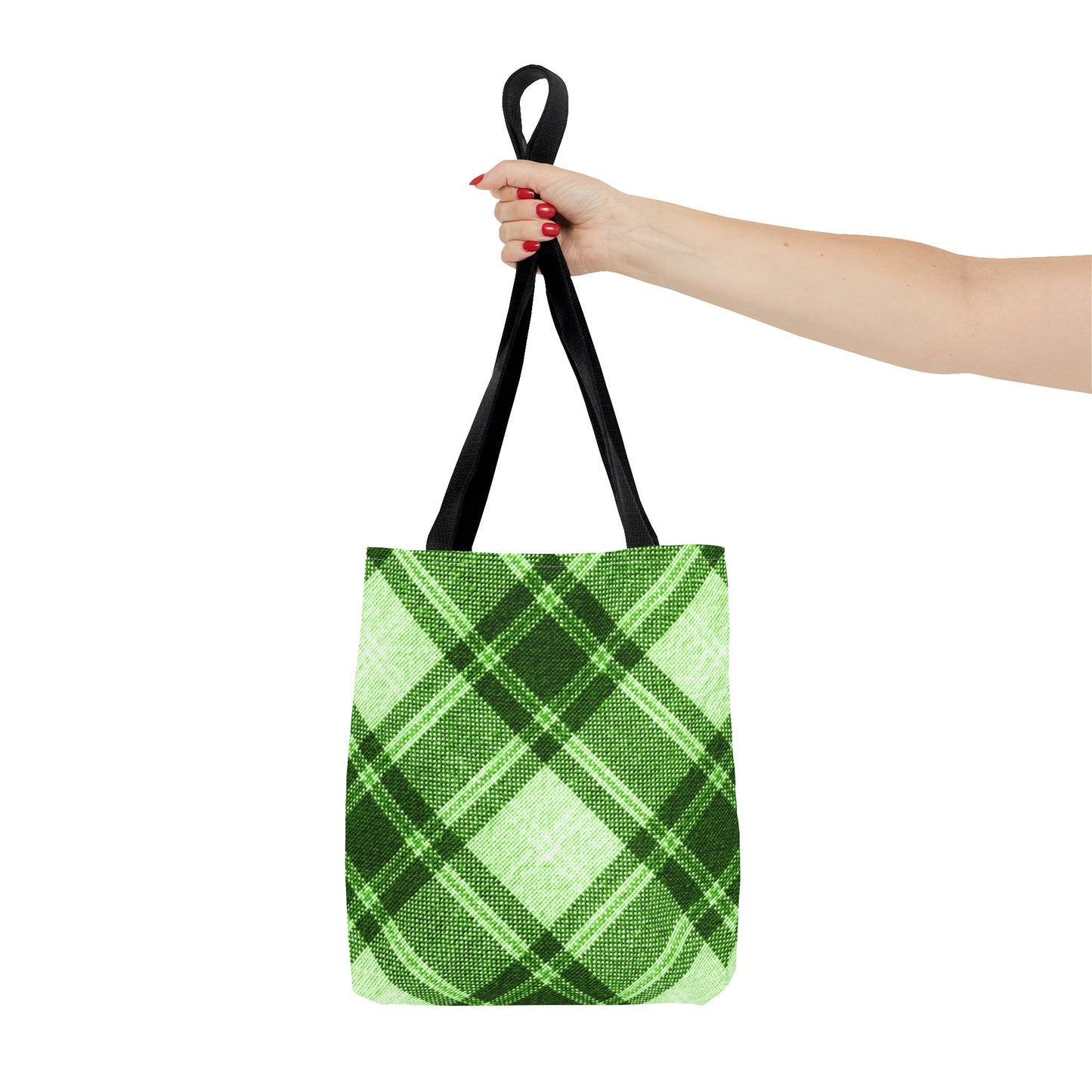 Lush Green Plaid Tote Bag