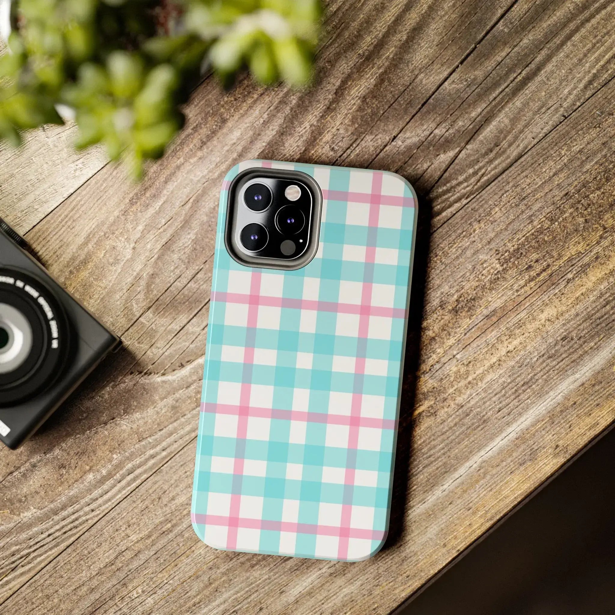 Pastel Gingham Phone Case (Apple & Android) - Pink Sweetheart