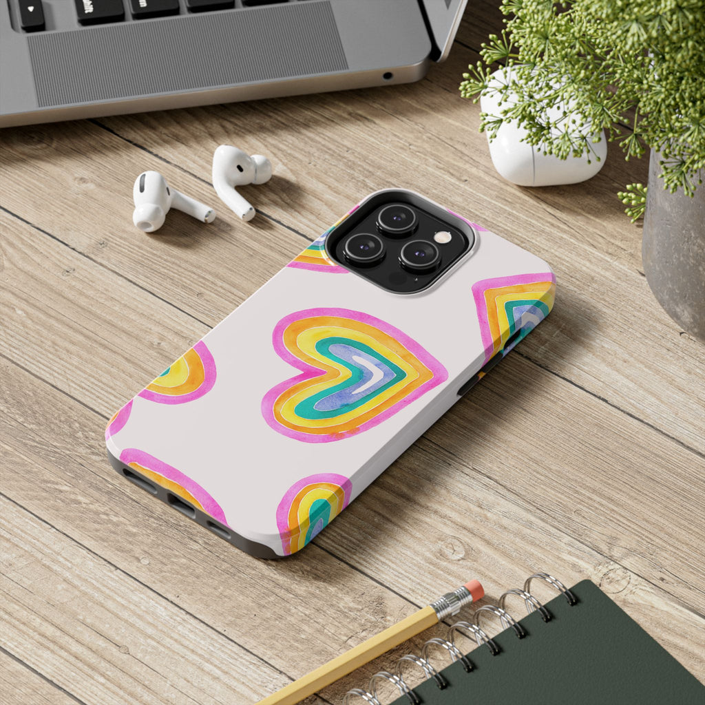 Rainbow Hearts Phone Case (Apple & Android)