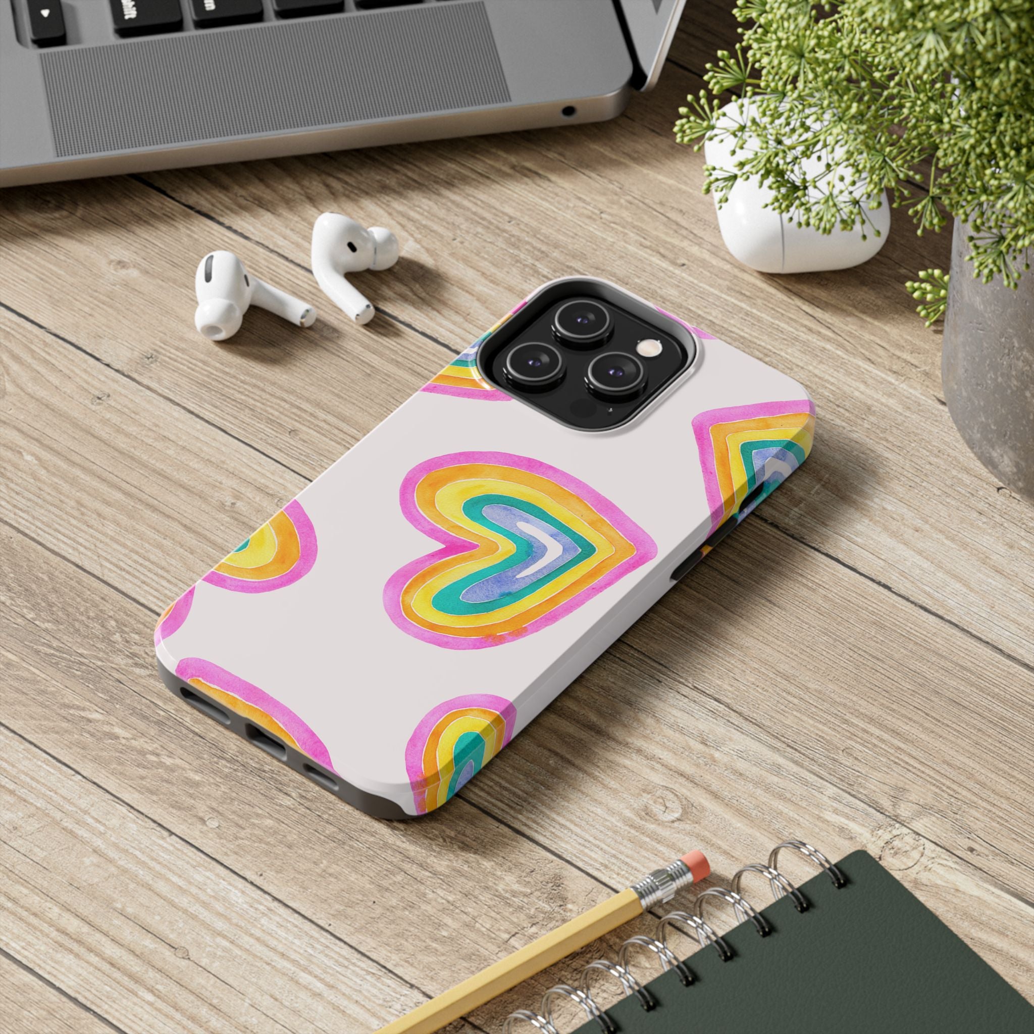 Rainbow Hearts Phone Case (Apple & Android)