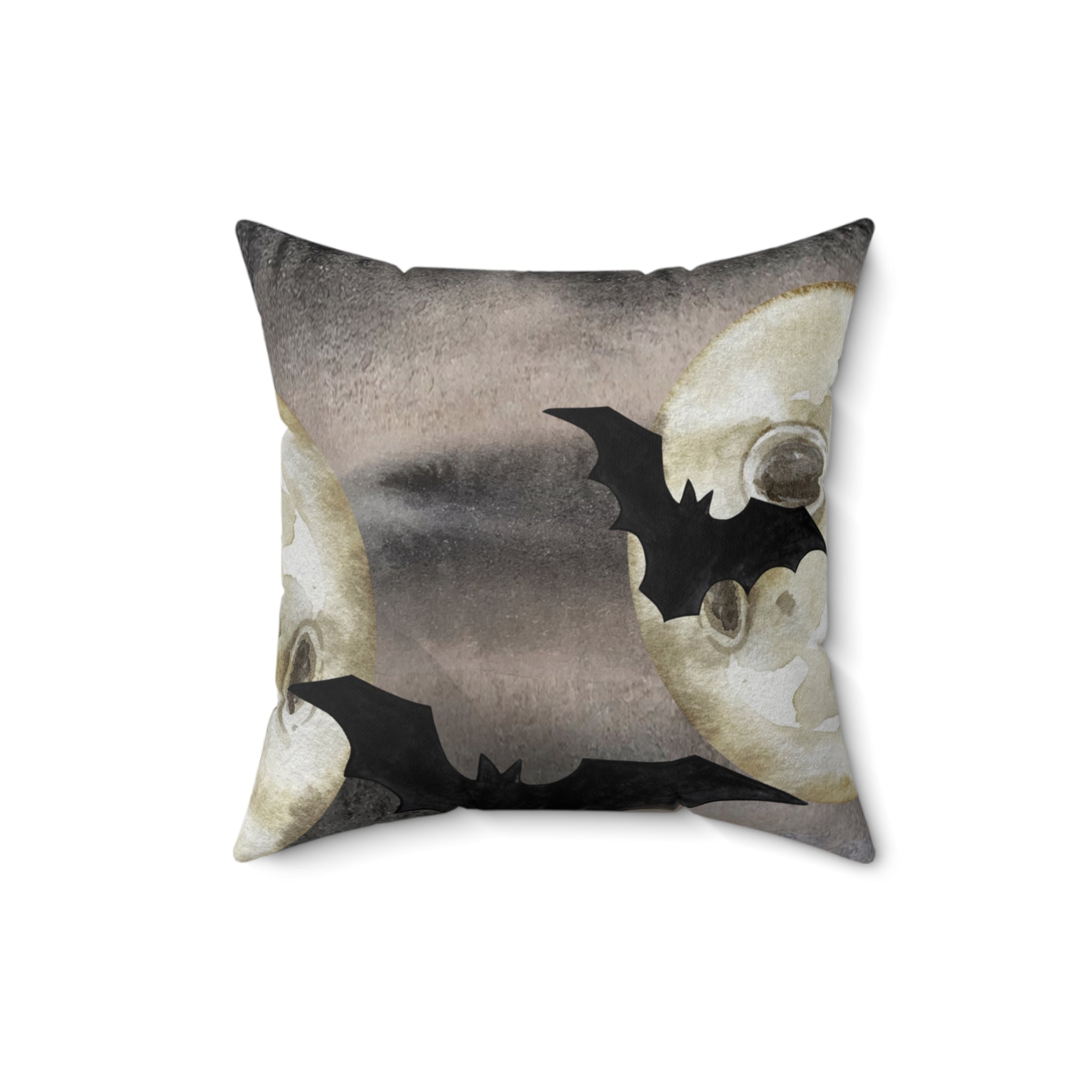 Batty Haunted Skies Square Pillow