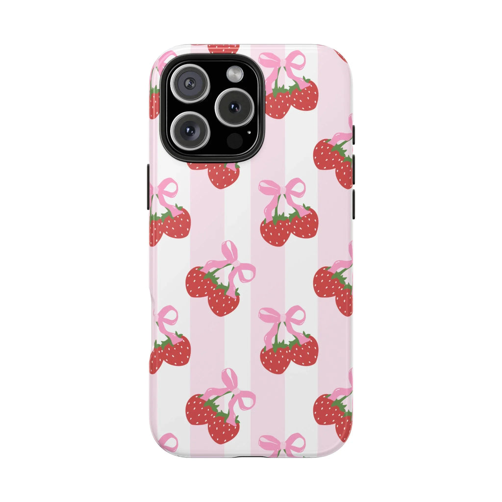 Strawberry Cherries Phone Case (Apple & Android) - Pink Sweetheart