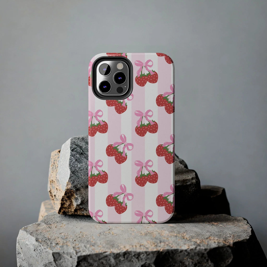 Strawberry Cherries Phone Case (Apple & Android) - Pink Sweetheart
