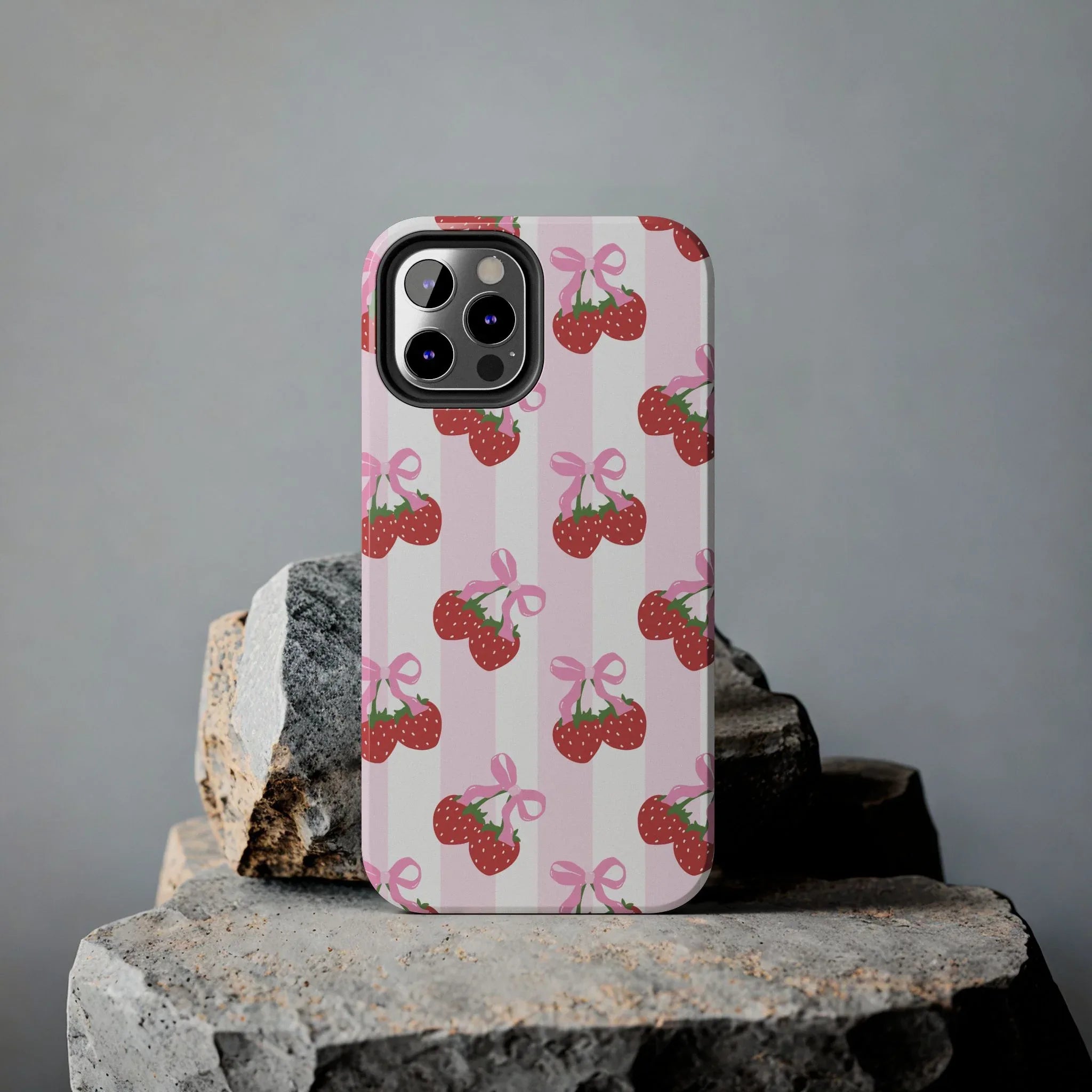Strawberry Cherries Phone Case (Apple & Android) - Pink Sweetheart