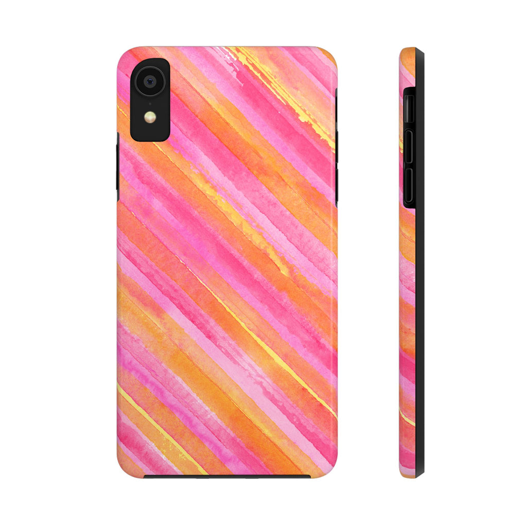 Pink Lemon Stripes Phone Case (Apple & Android)