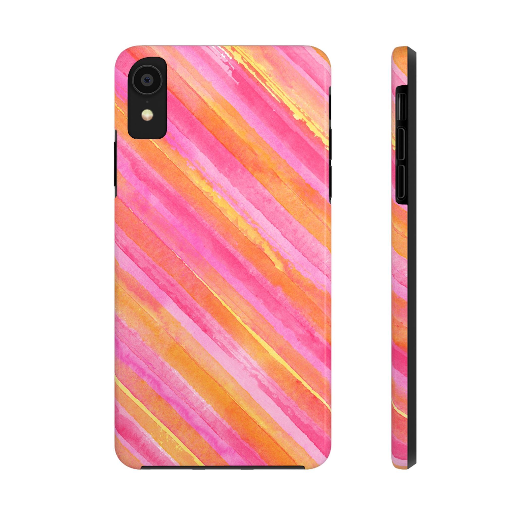 Pink Lemon Stripes Phone Case (Apple & Android)