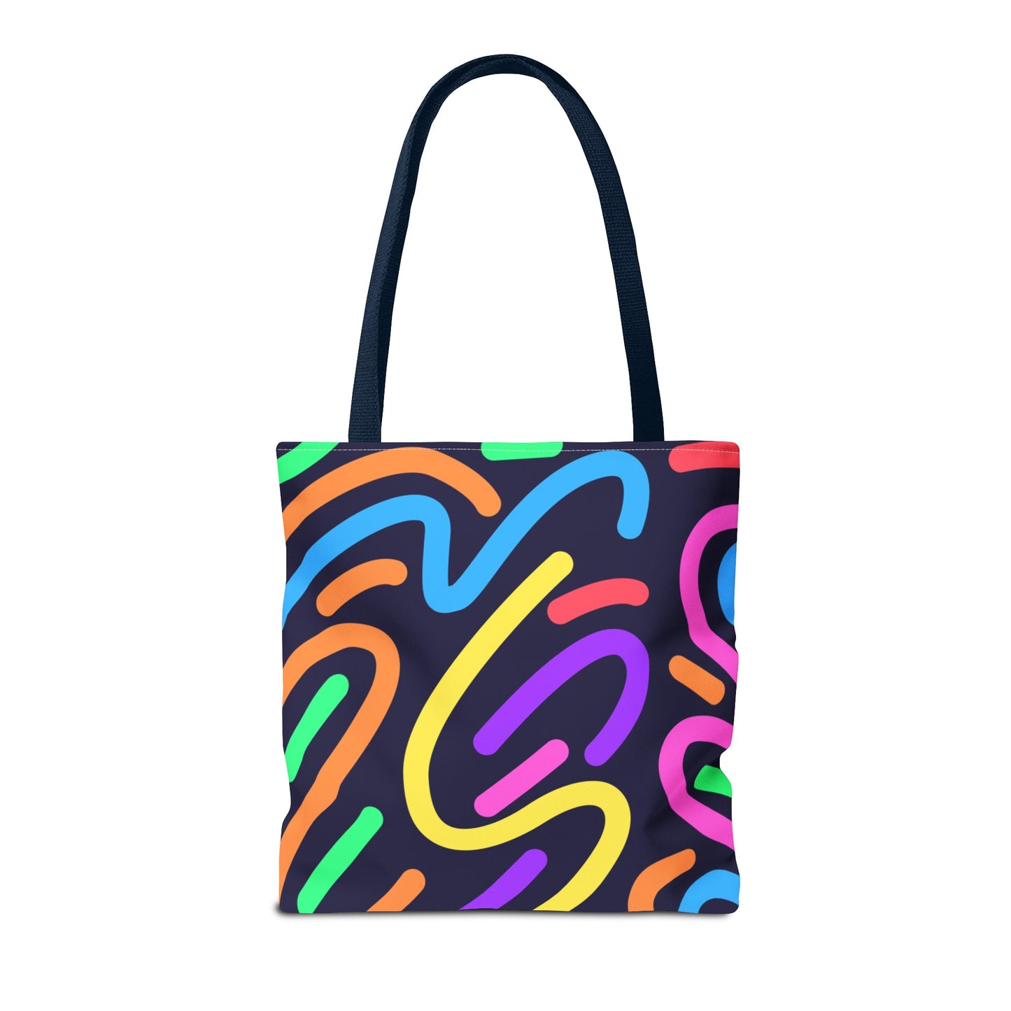 Neon Doodle Swirls Tote Bag