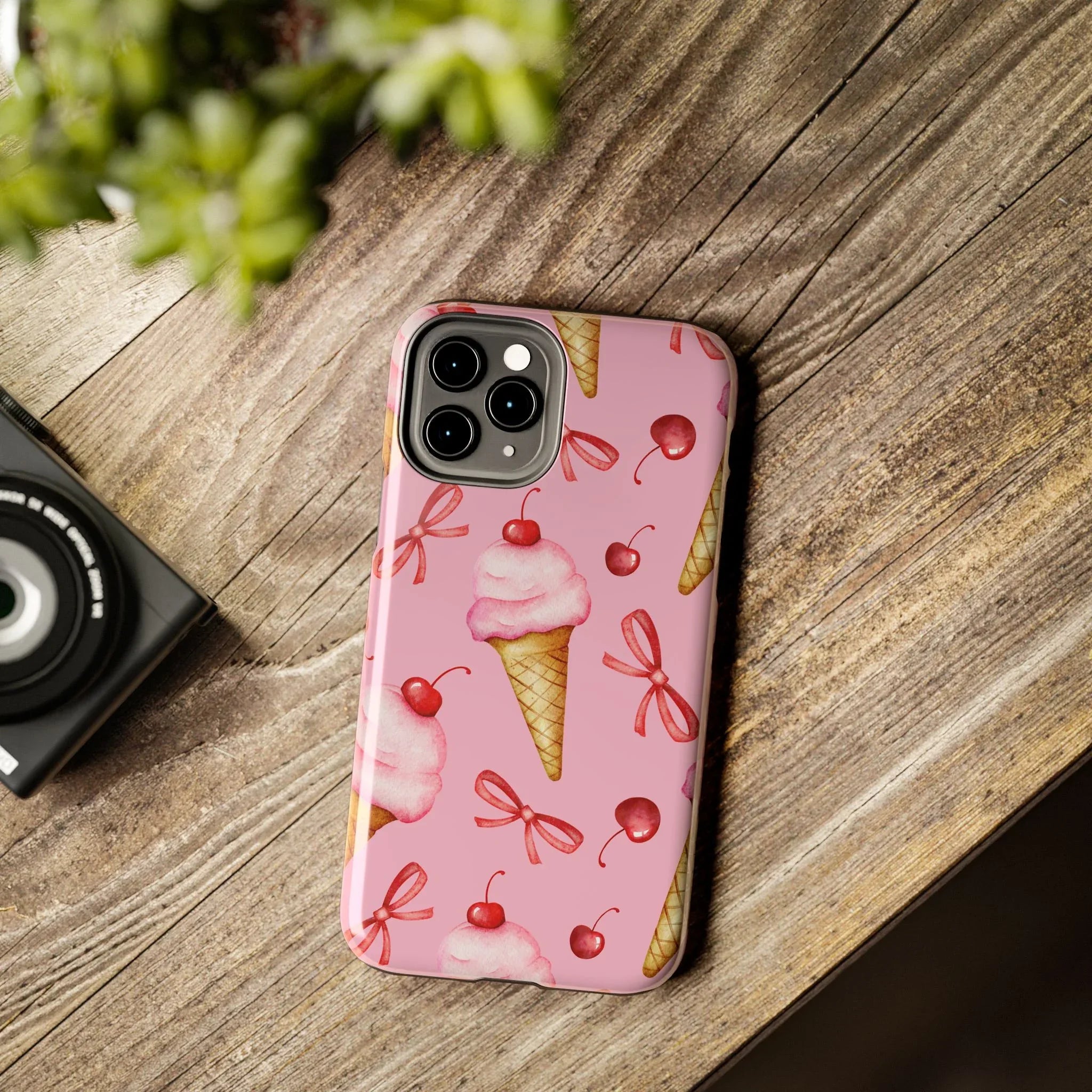 Cherry on Top Ice Cream Phone Case (Apple & Android) - Pink Sweetheart