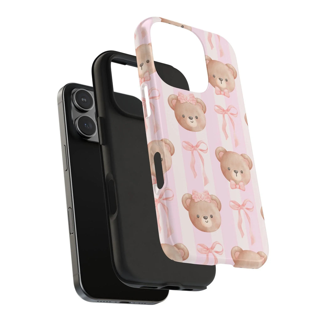 Cuddly Teddy Bear Phone Case (Apple & Android) - Pink Sweetheart