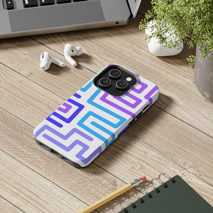 Abstract Neon Maze Phone Case