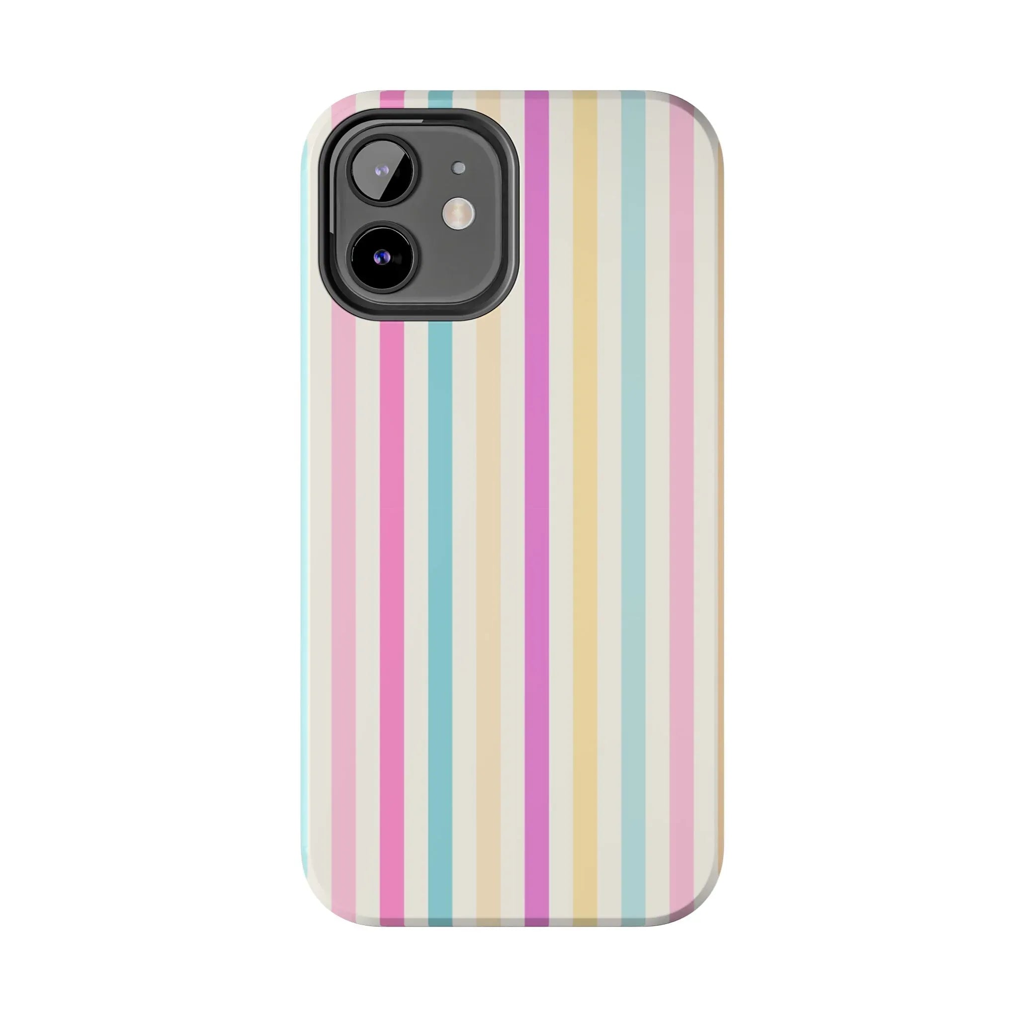 Pastel Candy Stripes Phone Cases (Apple & Android) - Pink Sweetheart