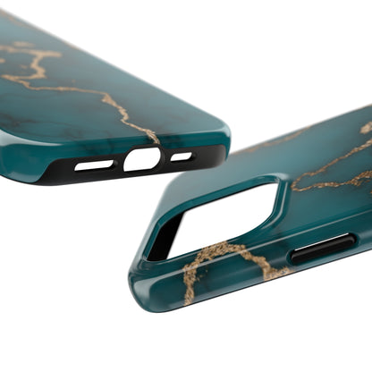Green & Gold Marble Phone Case