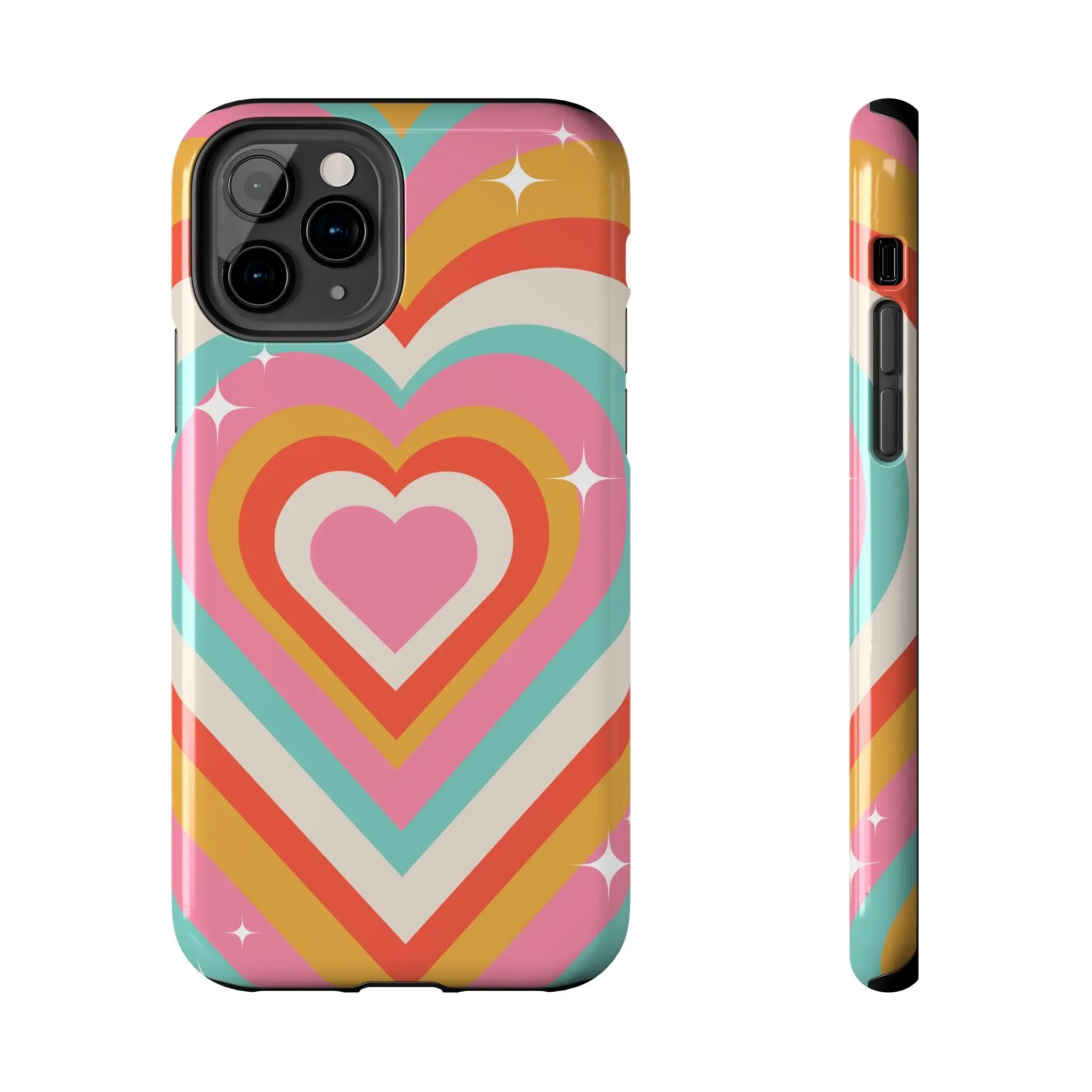 Psychedelic Hearts Phone Case (Apple & Android) - Pink Sweetheart