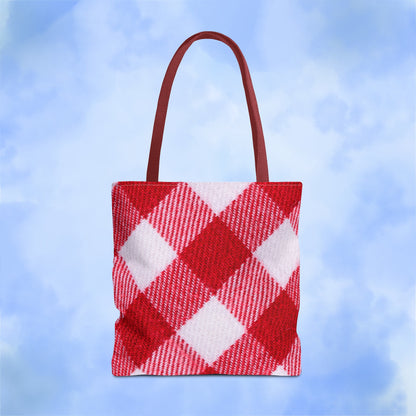 Red & White Checked Tote Bag