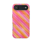 Pink Lemon Stripes Phone Case (Apple & Android) - Pink Sweetheart