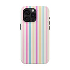 Pastel Candy Stripes Phone Cases (Apple & Android) - Pink Sweetheart