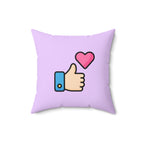 Social Media Thumbs Up Square Pillow - Lilac