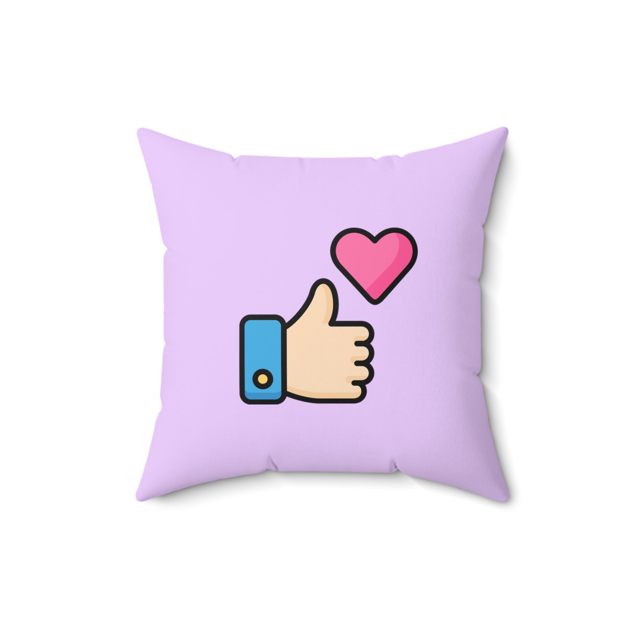 Social Media Thumbs Up Square Pillow - Lilac
