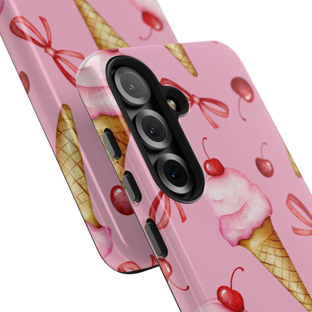 Cherry on Top Ice Cream Phone Case (Apple & Android) - Pink Sweetheart