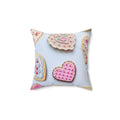 Frosted Sugar Cookies Square Pillow - Pink Sweetheart