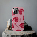 Sparkling Red Hearts Phone Case (Apple & Android) - Pink Sweetheart