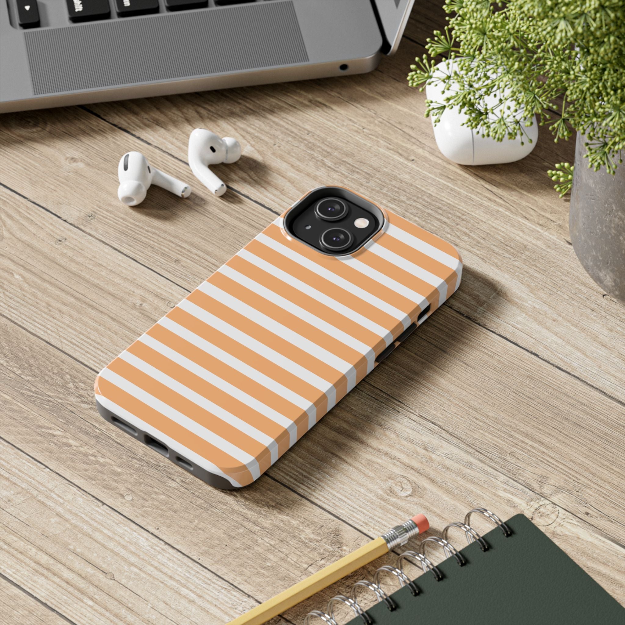 Orange Stripe Lines Phone Case (Apple & Android)