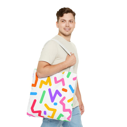 Colorful Doodle Zig Zags Tote Bag