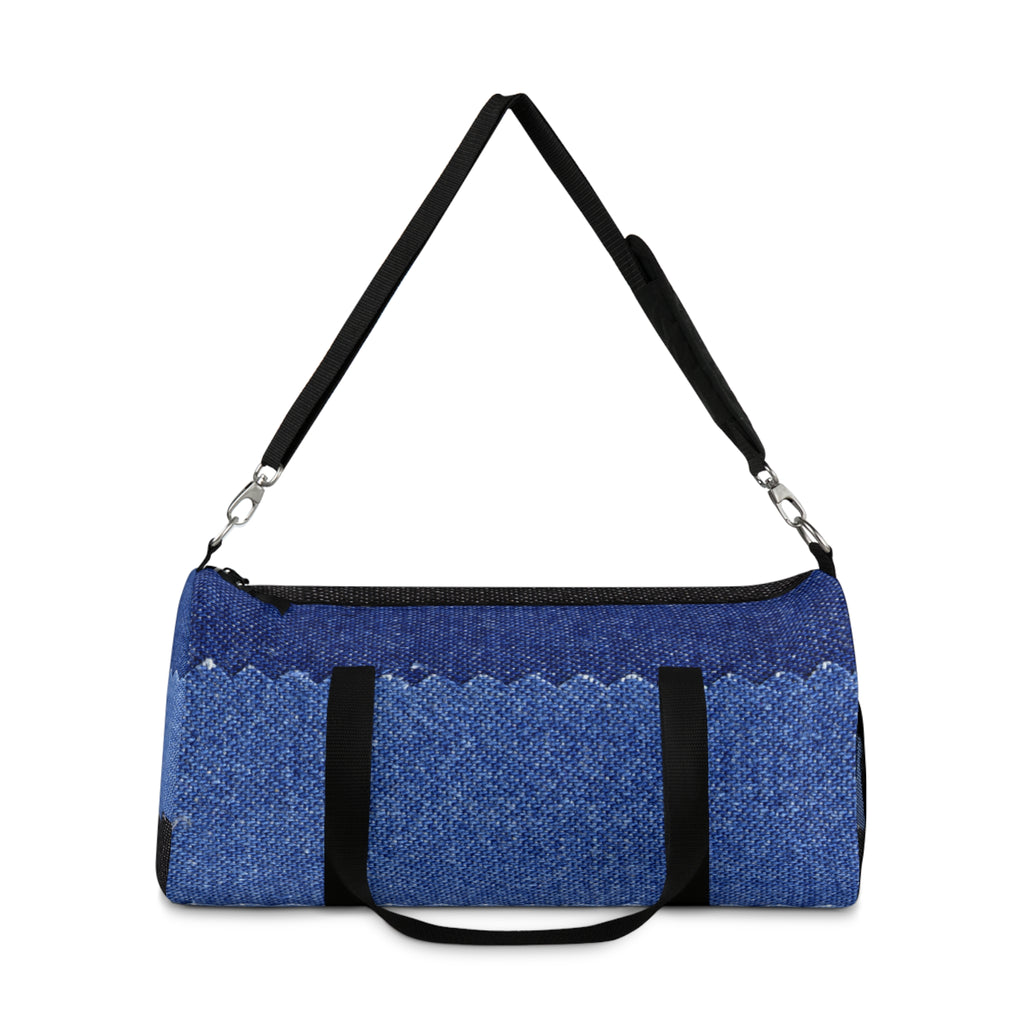 Blue Denim Print Duffel Bag