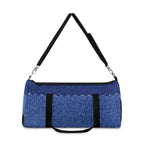 Blue Denim Print Duffel Bag