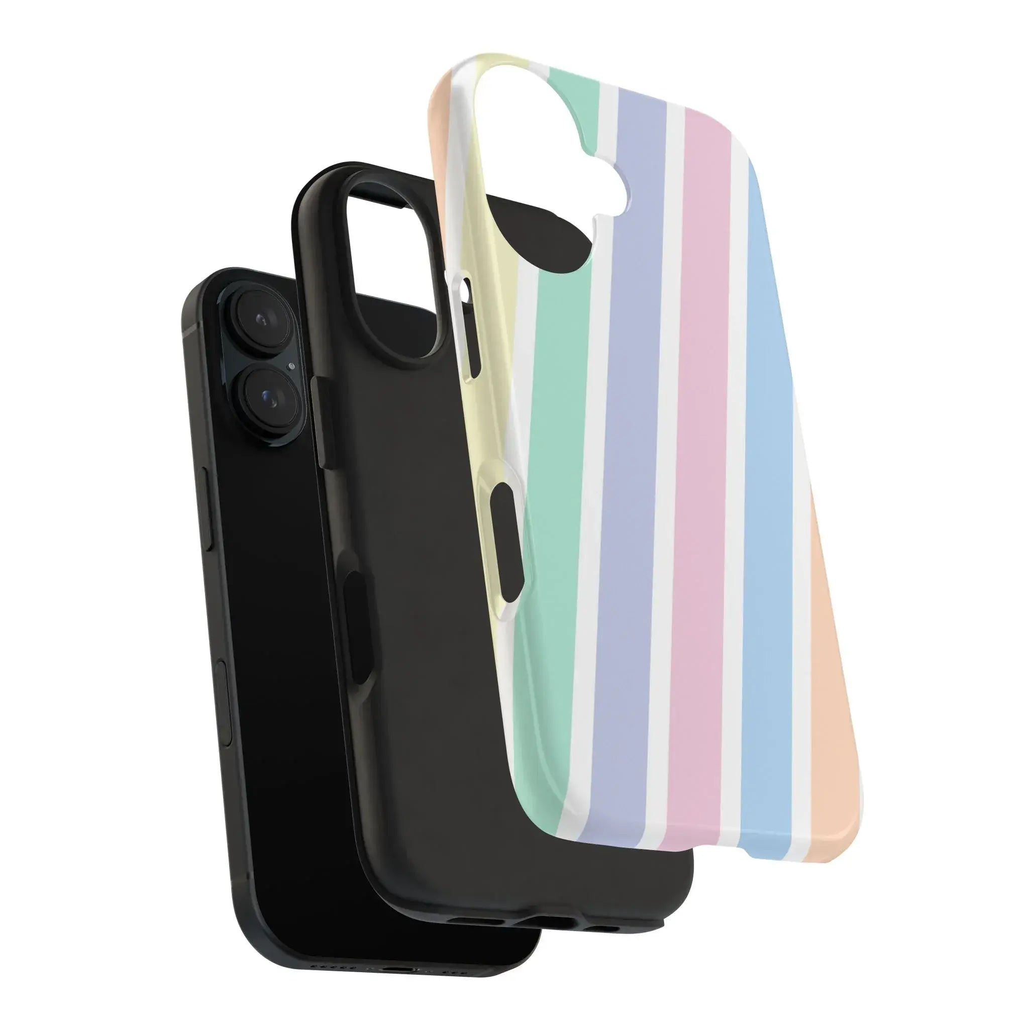Pretty Pastel Lines Phone Case (Apple & Android) - Pink Sweetheart