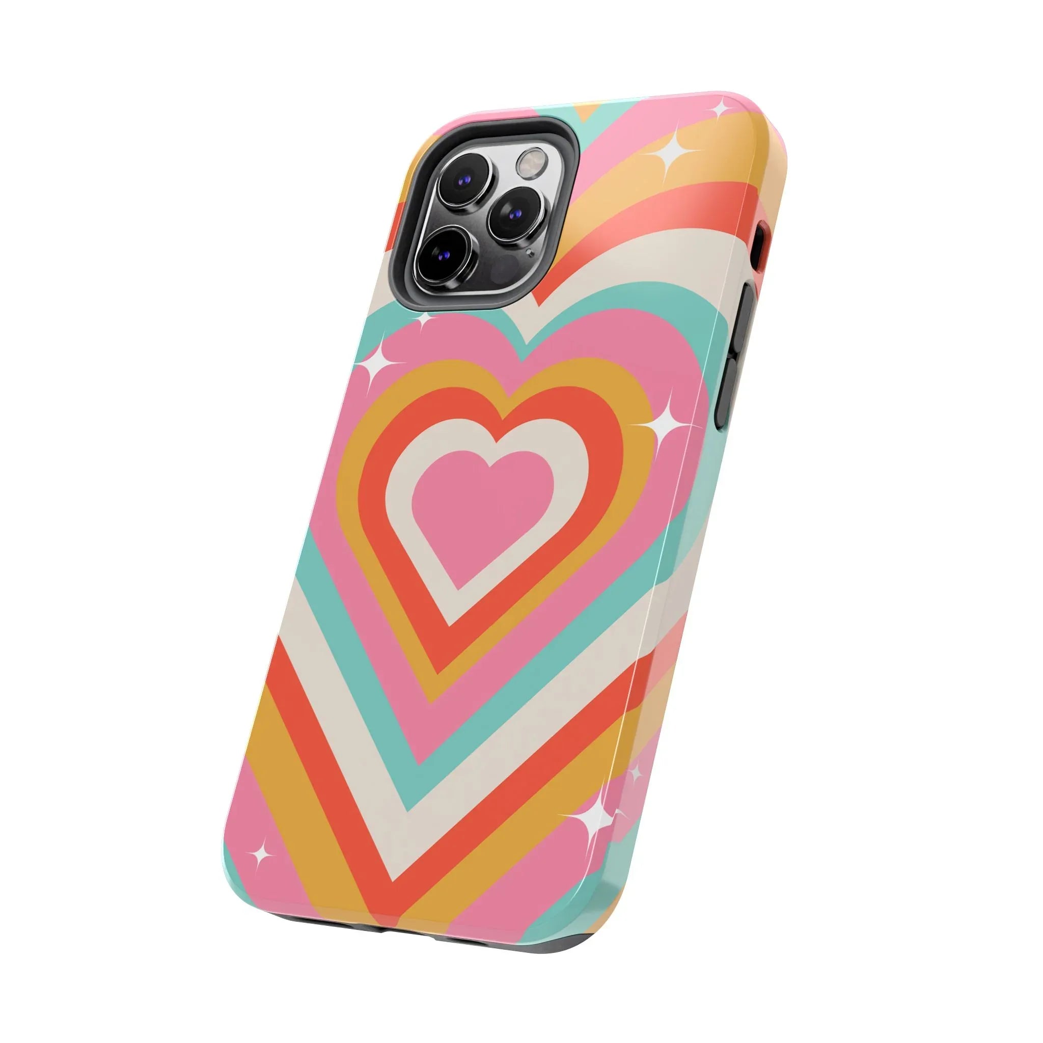 Psychedelic Hearts Phone Case (Apple & Android) - Pink Sweetheart