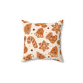 Warm Gingerbread Cookies Square Pillow - Pink Sweetheart